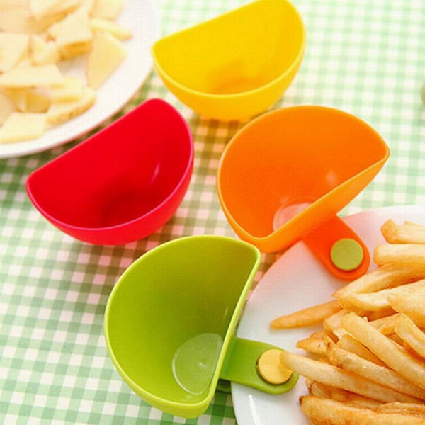 Dip Clips Kitchen Bowl Kit Tool Small Dishes Spice Clip For Tomato Sauce Salt Vinegar Sugar Flavor Spices Cooking Tools 4 Colors