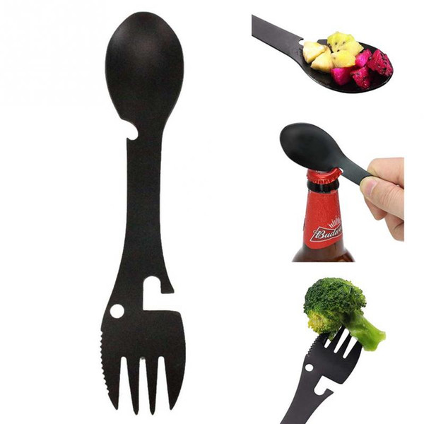 Multifunctional Camping Equipment Cookware Spoon Fork High Quality Portable Bottle Opener Hot Outdoor Survival Tool #705