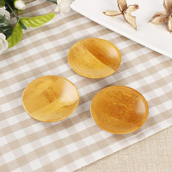 Bamboo Tea Saucer Ceremony Accessories Heat Resistant Anti Wear round Coaster home kitchen canteen dishes