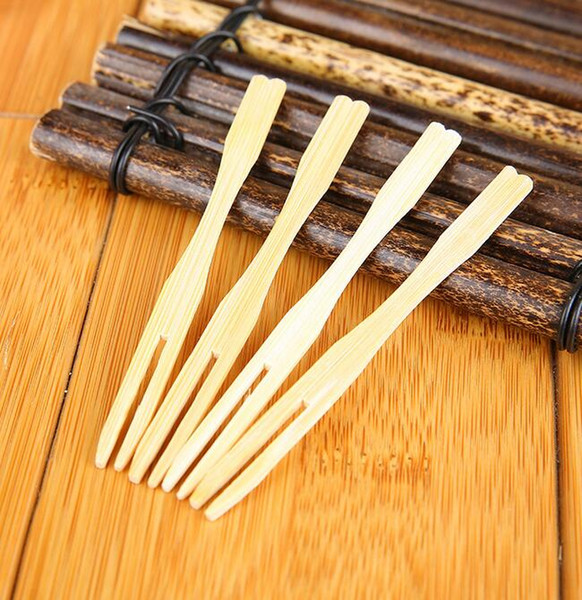 Pure natural fruit fork creative two tooth portable tableware Upscale boutique wooden fruit special fork free shipping HK33