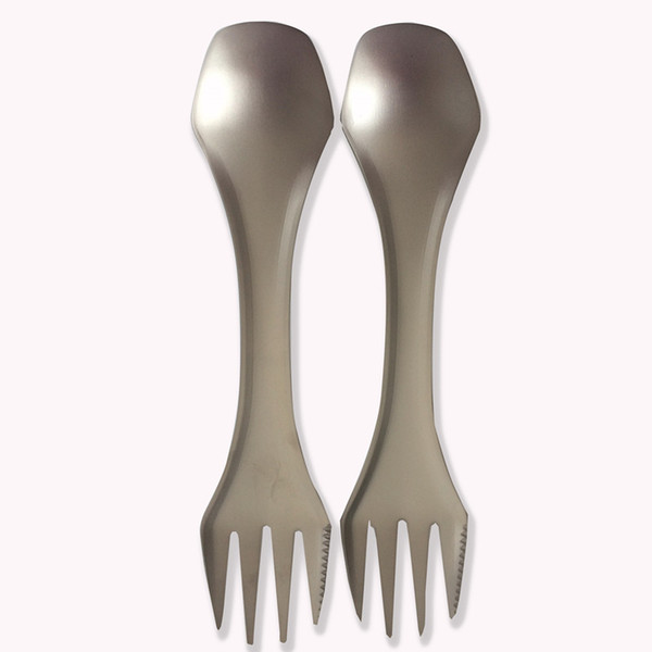 PYTITANS Outdoor Camping Picnic titanium Spoon Tableware titanium Fork Ultralight pure titanium Spork