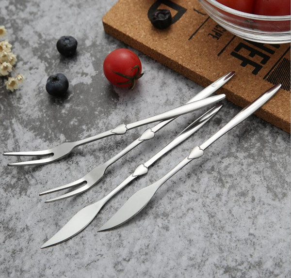 2PC Creative Wrench Shape Stainless Steel Forks