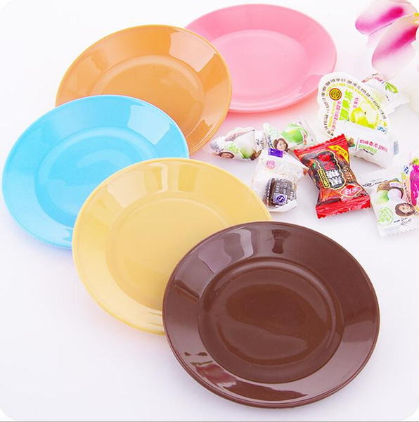 hot sale cooking tools colorful food grade plastic pp dinner plates tableware fruit snack dishes flat plate holder free shipping