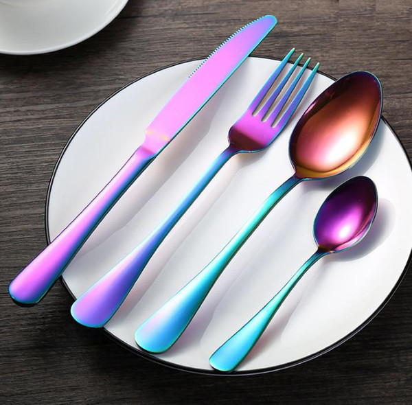 Cutlery Suits Dinner 4 Pcs Set Spoons Knife and Fork Stainless Steel 304 Home Kitchen Party Tableware Set