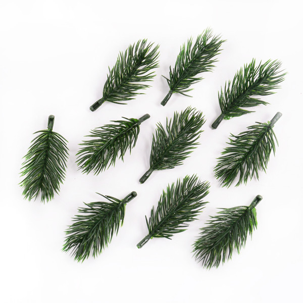 10Pcs Green Pine Needle Artificial Flower Branch for Christmas Home Handcraft Wreath Gifts Scrapbooking Decoration Fake Plants