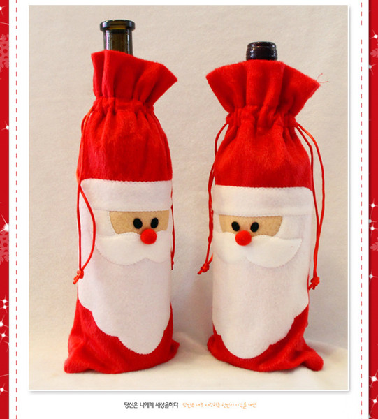 Christmas decoration fashion new DIY Party home Decor Red wine sets cute Santa Claus superior quality Festive 2018 Party Supplies wholesale