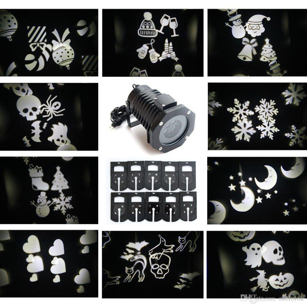New Arrival Light Chrismas Led Projector Lights with 10 different White Patterns, Outdoor Waterproof Garden Lawn Led Projection Spotlights