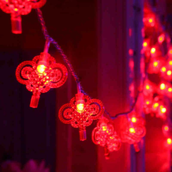 1X 5m 20 led Chinese Knot festival light Strings, Xmas Party Garden Decorated Red Lantern led Fairy string colorful Lights