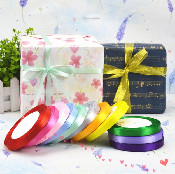 Colorful Silk Satin Ribbon for Wedding Party Cake Gift Decoration DIY Craft Wrapping Supplies Riband wholesale 10mm 3/8