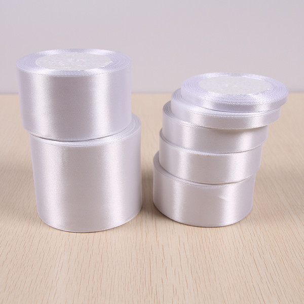 25 Yards white Silk Satin Ribbon , Wedding Decorative Ribbons, Gift Wrap, DIY Handmade Materials Free Shipping wholesale