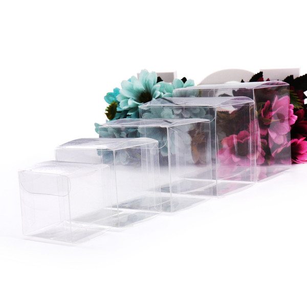 Clear PVC Boxes Wedding Favor Gift Box Transparent Party Candy Bags Chocolate Jewelry/Candy/Packaging Bag 10pcs Square