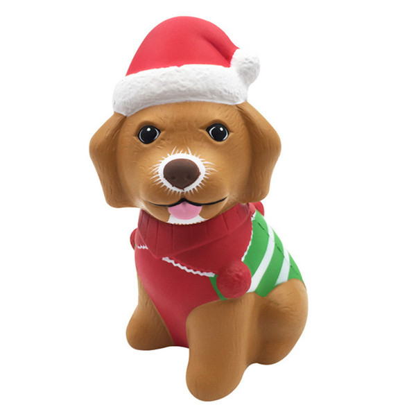Squishy Slow Rising Christmas Dog Kawaii Cute Cartoon Christmas Dog Slow Rising Squeeze Toy Festival Supplies