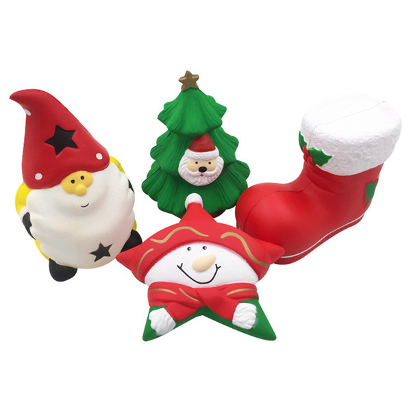 Slow Rising Kawaii Squishy Christmas Styles Santa Claus Stocking Snowman Christmas Tree Squeeze Toys Festival Supplies