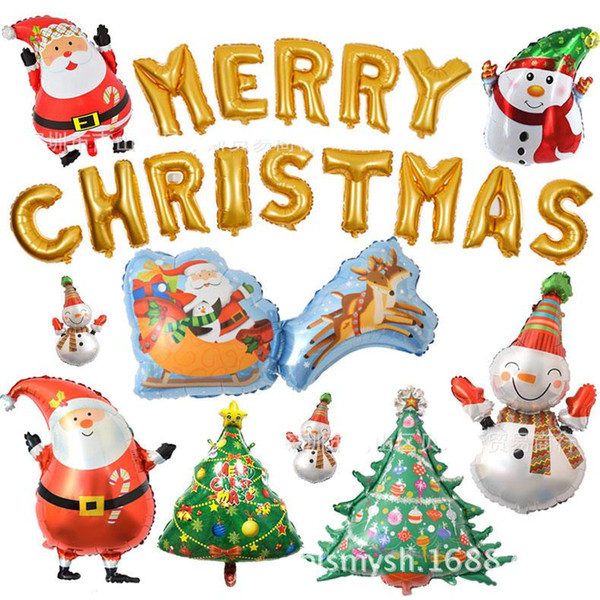 18 Inch Colorful Round Christmas Xman Ball shape Bell bowknot HELIUM Foil Balloons For Party Christmas decoration