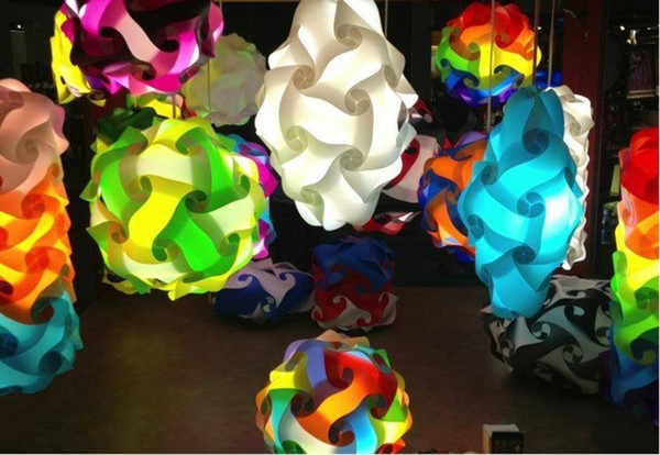 Novel IQ puzzle Jigsaw light personality pp lamp dining restaurant chandelier LED Child DIY Modern Pendant Wave Ball
