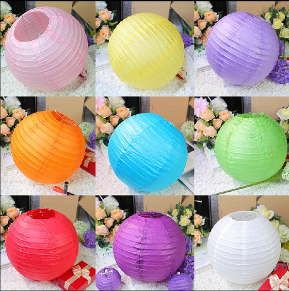 New 40CM Round Chinese Lantern Colored Paper Lanterns For Wedding Party Decorations 1pcs/lot with High Quality