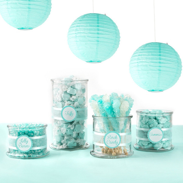 2018 Tiffany Blue 35CM Chinese Paper Lanterns Decorative Balls Wedding Party Home Yard Garden Hanging Decor