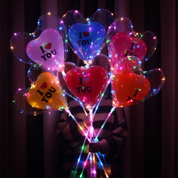 NeW Bobo Ball LED Line With Stick Wave Ball 3M String Balloon Light Up For Christmas Halloween Birthday Home Wedding Iloveu Party Decoration