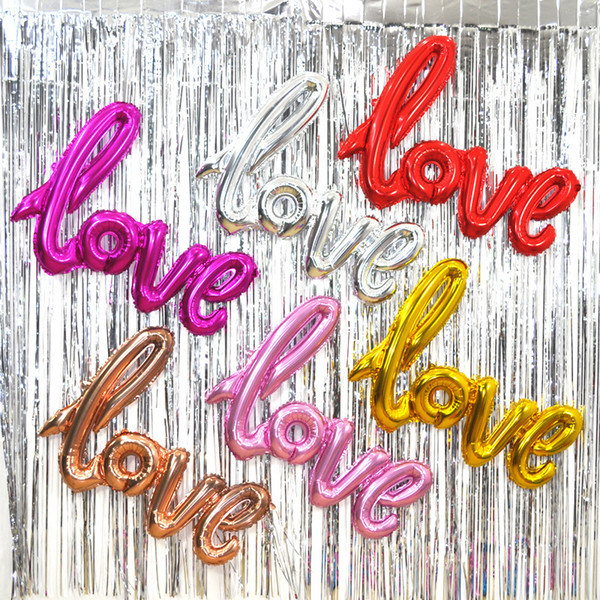 Large Letter Balloons 42 Inch LOVE Siamesed Foil Balloon Wedding Decor Ballons Romantic Valentine's Day Love Letter Balls Party Supplies