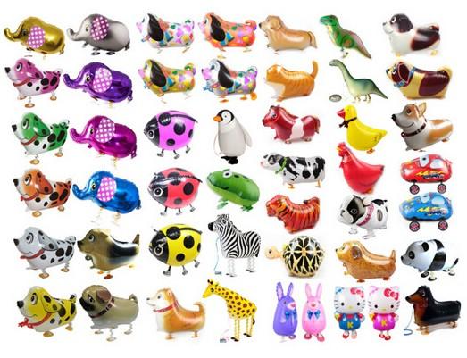 Express Shipping Walking Pet Balloon Animal Balloon Pets Air Walker Foil Aluminum Birthday Party toys children Foil Toys Zoo Farm Pets