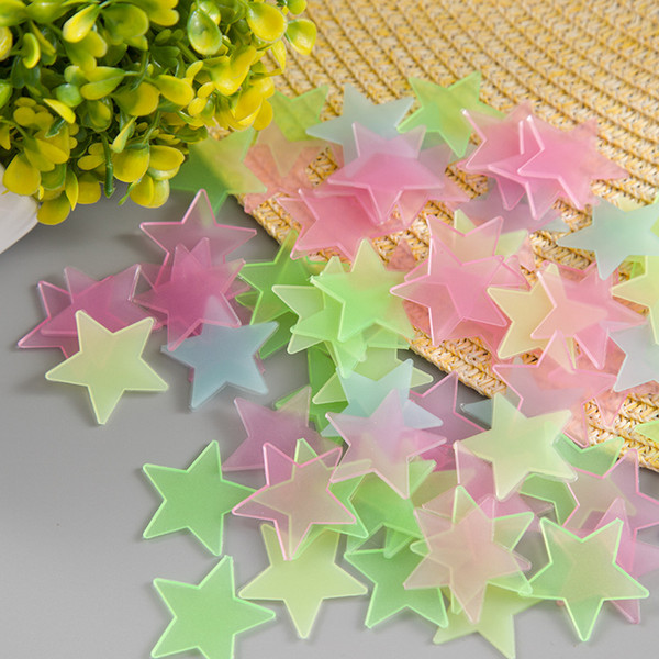 Luminous Wall Stickers 100pcs per set 3D stars glow in dark for Kids Room Home Decor Decal Wall Decorative Special Festivel Hotsale