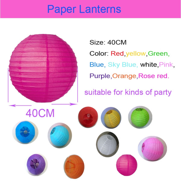 Top Quality Wedding Paper Lantern 40CM, Round Lamp, Wedding Decor glim, festival birthday party decoration Lampion