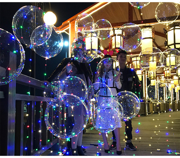 Large bobo ball 50CM Wave led line string balloon light with battery for Christmas Halloween Wedding Party home Decoration Circular