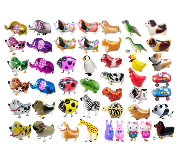 Lovely Walking Animal Balloons with leg for birthday animal farm party foil pet balloons children toy With Kinds of Styles For Party decor