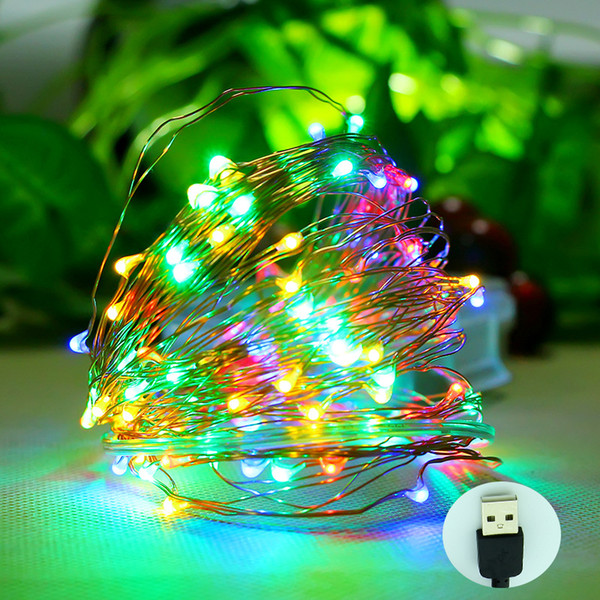 100 LEDs USB Operated Led String Mini LED Copper Wire String Fairy Light Christmas Xmas Home Party Decoration Light Warm/Pure White