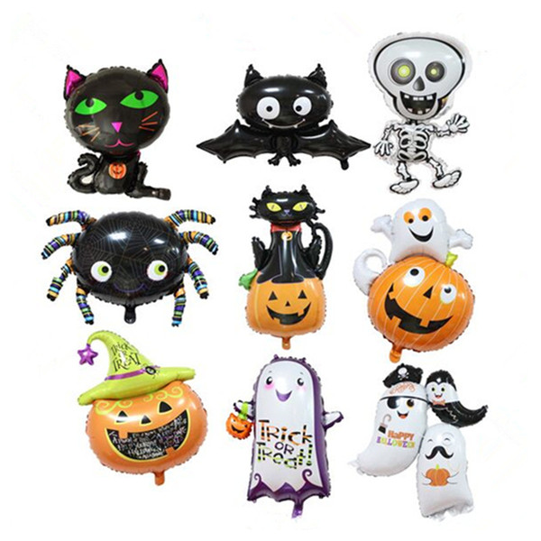 Halloween Pumpkin Ghost Balloons Halloween Decorations Spider Foil Balloons Inflatable Toys Bat Globos Halloween Party Supplies Fast Ship