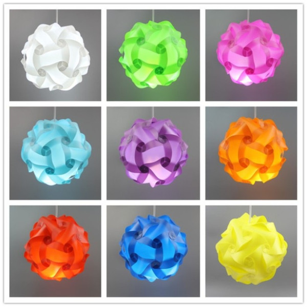 30CM Colorful 30pcs Elements Modern Design DIY IQ Puzzle Bar Decor Jigsaw Chandelier Light Lamp Shade Ceiling Lampshade