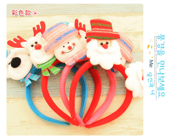 Christmas Kids Adult Glitter Antlers Santa Claus LED Hairbands New Year Christmas Headwear Hair Hoop 4 Color for Choice