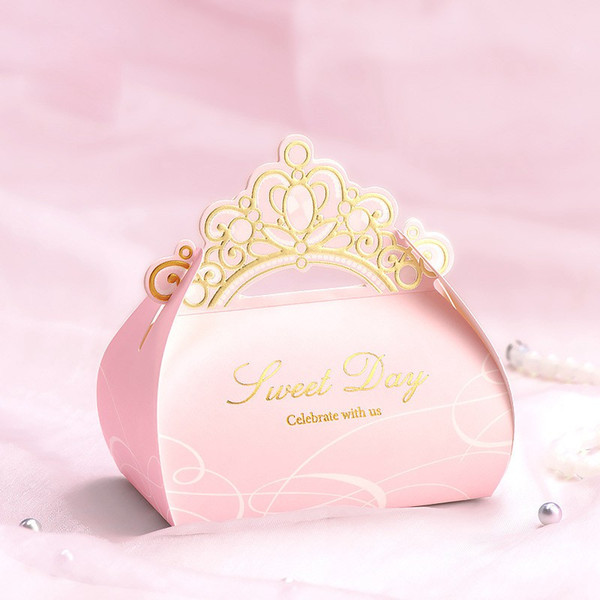 50pcs Wedding Favors Upscale Candy Boxes White/pink flowers gift box Party Chocolate Box + ribbon three designs