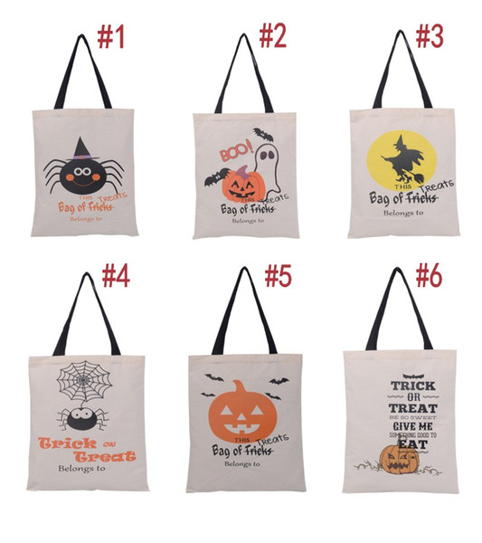 Halloween sack canvas bag personalized children candy gift bag pumpkin spider design cotton Christmas bag