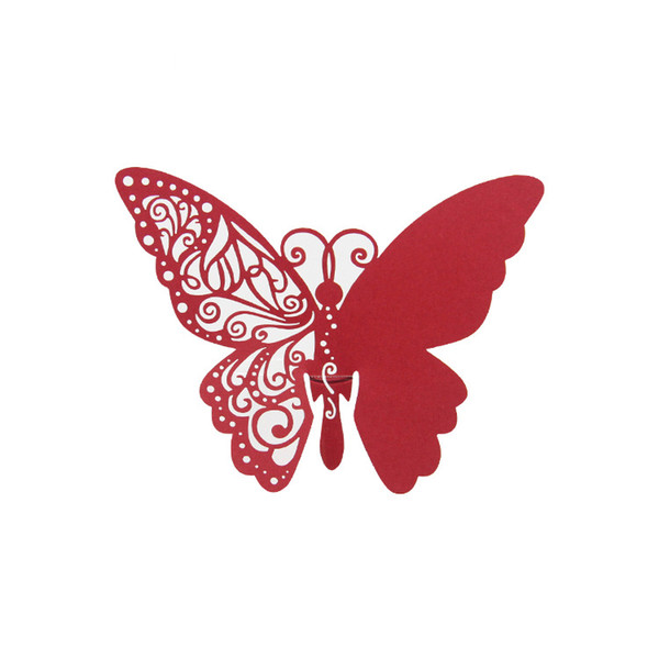 New Laser Cut Butterfly Paper Place Cards Wine Glasses Cup Paper Card for Wedding Marriage Escort Card Home Table Decor