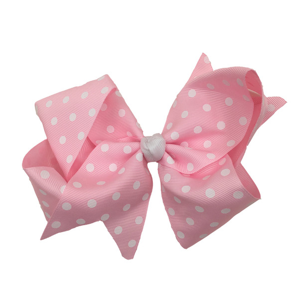 Gray Pink Satin Ribbon Dots Bows Pastel Bow Large Bows DIY Baby Girls Hair Accessory Supply Handmade Ornament Headband Supplies