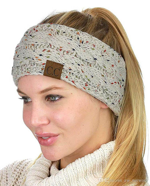 10pcs CC Knitted Crochet Headband Women Winter fashion warm Headwrap CC Hairband Turban Ear Warmer CC Beanie Cap Headbands hair accessories