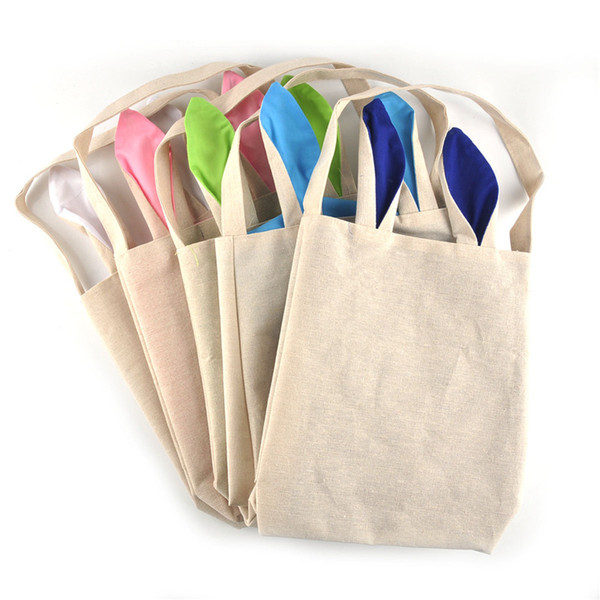 5 Colors Funny Design Easter Bunny Bag Ears Bags Cotton Material Easter Burlap Celebration Gifts Christma Bag 2017 Cotton Handbag 0708070