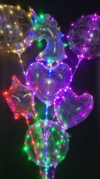 2018 Luminous Unicorn Bobo Balloons LED Light Balloon 18 inch Balloons For Wedding Party Festival Luminous Decorations Toys Free express