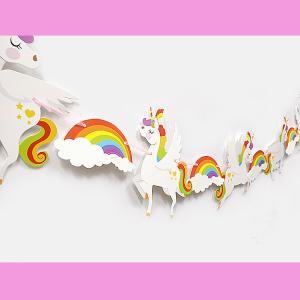 Unicorn Happy Birthday Banner flag Kids Unicorn Party Supplies Rainbow Unicorns Garland Flags Party Decor favor FFA1520