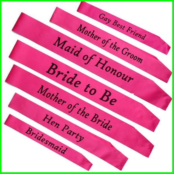 Pink Aiguillette Hen Partys Bride To Be Sash Singles Party English Letter Belt Wedding Accessories New 1 8ap C R