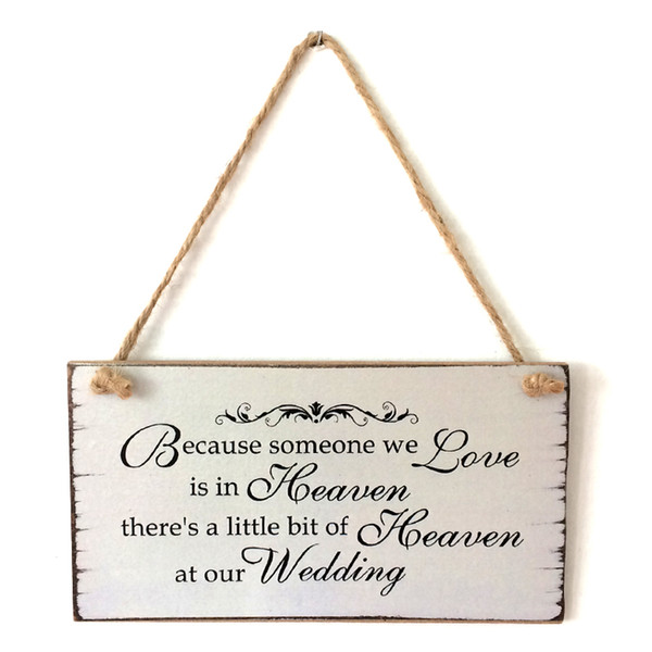 Romantic Love is in Heaven Wood Sign Good Wish MR MRS Guest Book Sign Plaque Wooden Hanging Board Gift Wedding Party Decor