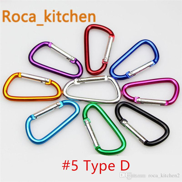 #4#5 Carabiner Snap Hook Hanger Keychain Hiking Camping Colorful Aluminum Spring Carabiner ring