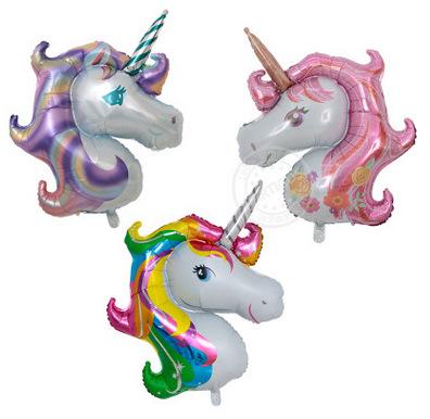 New Rainbow Unicorn Balloons 30*40CM Party Supplies Foil Balloons Kids Cartoon Animal Horse Birthday Party Decoration Unicorn Balloons