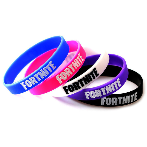 Cartoon Game Fortnight Bracelets Kids Birthday Party Favors 5 Colors Wristband Toys Party Decoration Supplies Favors Kids Best Gift 50pcs