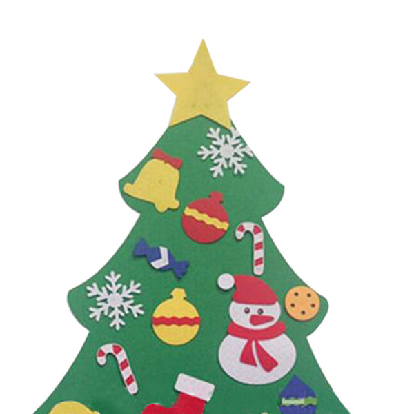 DIY Stereo Felt Christmas Tree with Decorations Door Wall Hanging Gifts Ornaments Eductional Children Gifts Xmas Decoration
