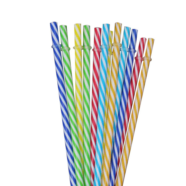 Colorful striped hard thick plastic reusable straw 16OZ mason jar 50pcs