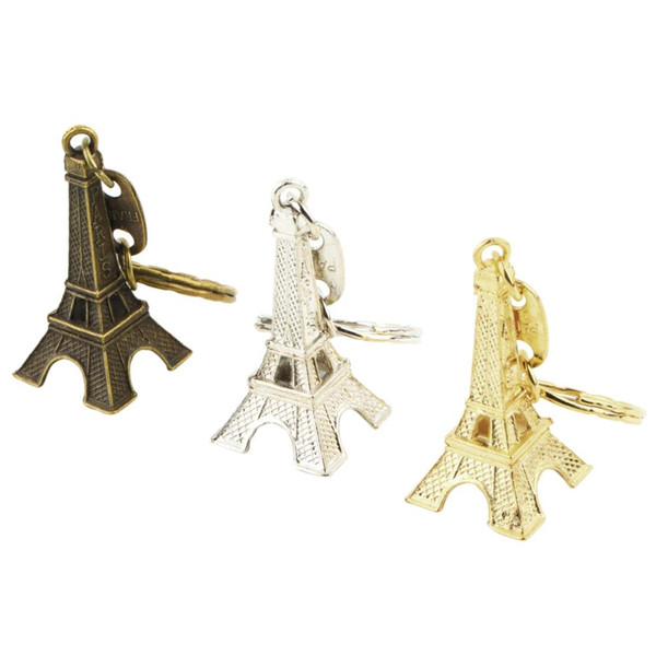 Retro Mini Paris Eiffel Tower Model Keychain Keyring Metal Split Key Ring