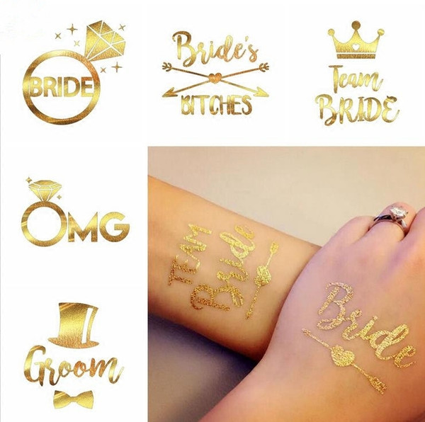 Team bride Gilded Bachelor Party Tattoo Bride Bachelorette Bride Bridesmaid Tattoo Tribe