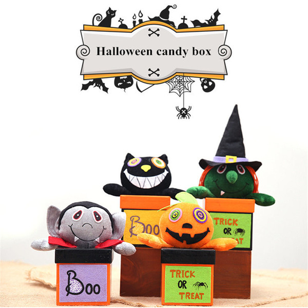 New Halloween Commodity Paper Witch and Pumpkin Head Candy Box Ghost Festival Creative Child Gift Box Doll Cookie Jar